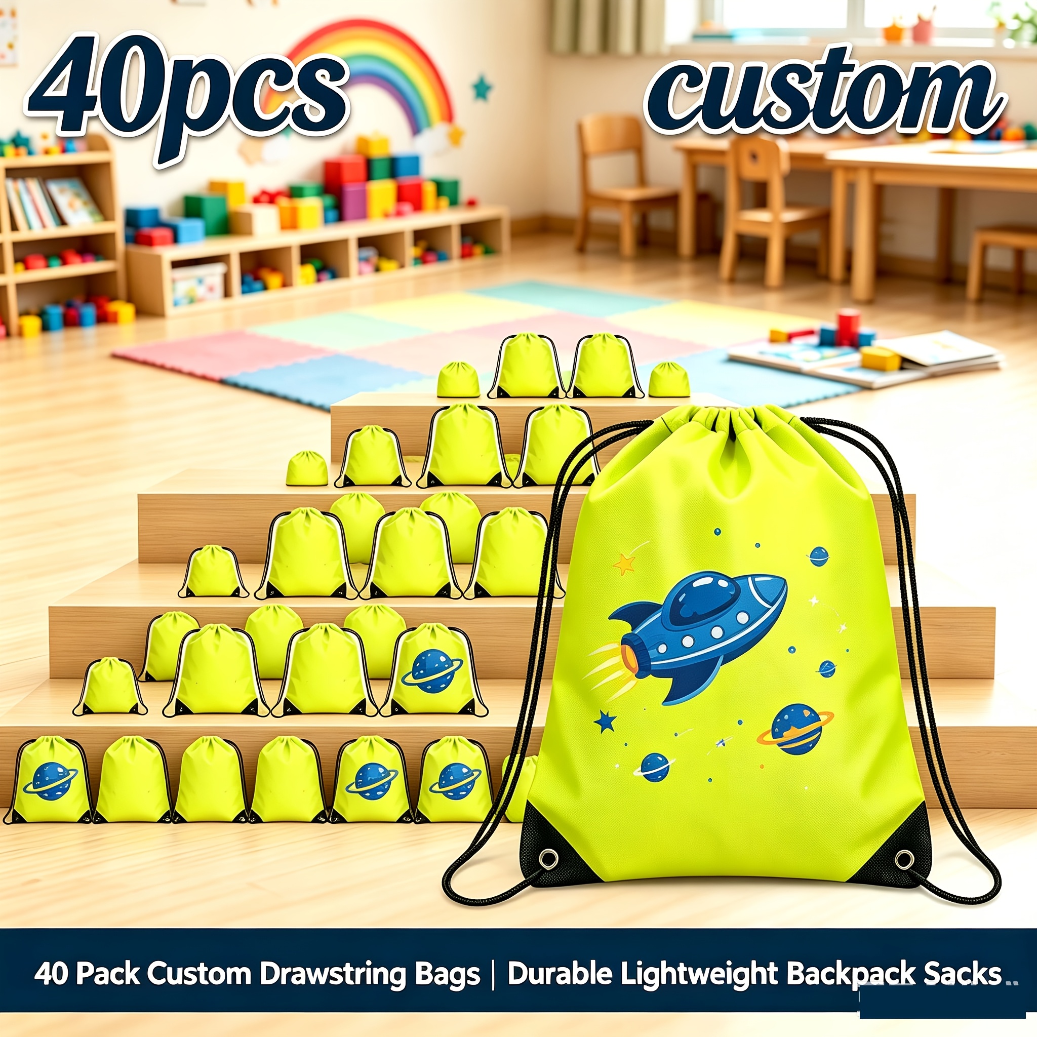 40pcs Customizable Climbing Rope Bag, Durable Polyester Material