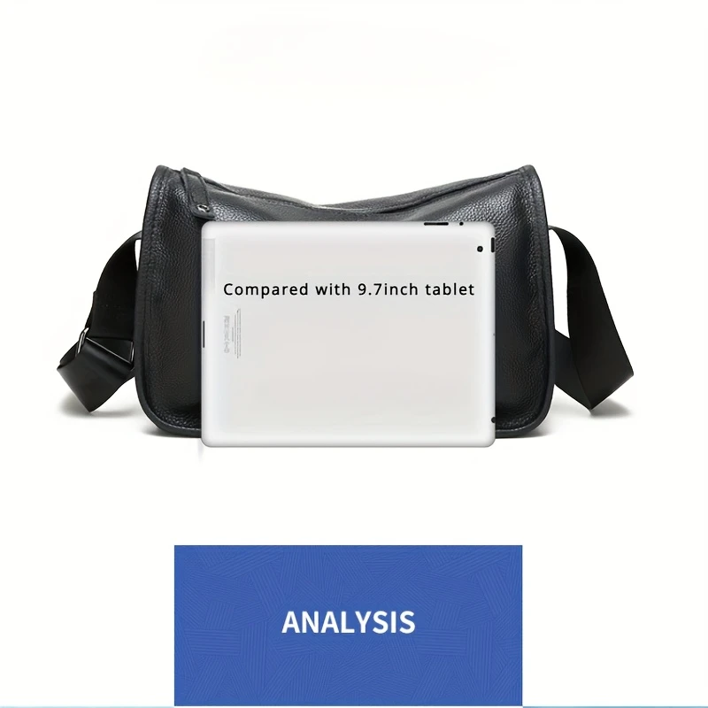 mens genuine leather shoulder bag premium cowhide large capacity messenger bag with multiple pockets stylish business casual or travel versatile messenger bag professional durable leather bag details 3