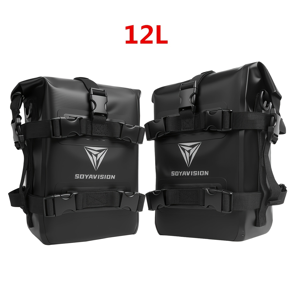 TEMU SOYAVISION Sac Sec de Moto Barre d'Impact Sac de Moto Barre de Soutien de Moto Siège Arrière Porte-Boissons Caisse à Outils Latérale pour BMW
