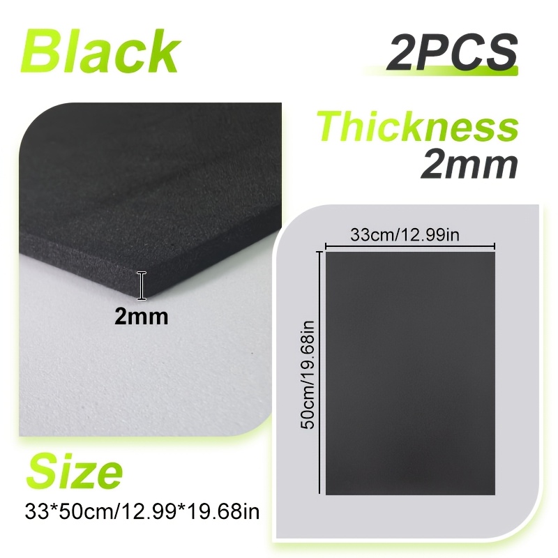 TEMU High-density Eva Foam Board, In Thickness Options: 2mm/6mm/10mm. In Black And White, With Dimensions Of 33cm×50cm. Features A Sturdy Structure,