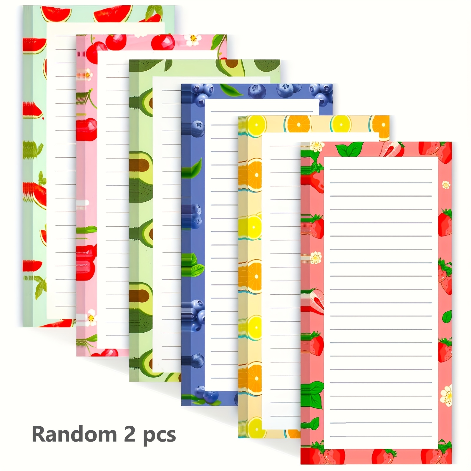 Random 100sheets/2pack Refrigerator Magnetic Notepad, Refrigerator Magnetic Notepad, Refrigerator Magnetic Grocery List Pad, Full Magnet Back Shopping List, 50 Each Notebook