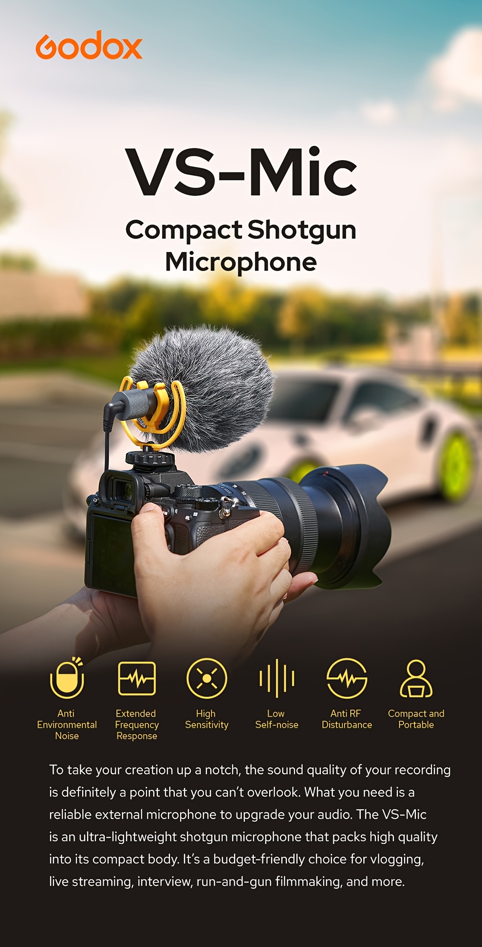   vs-mic microfono a pistola   con jack da 3,5 mm per iphone, smartphone   e fotocamere   digitali, progettato per la registrazione video Dettagli dell'articolo 0