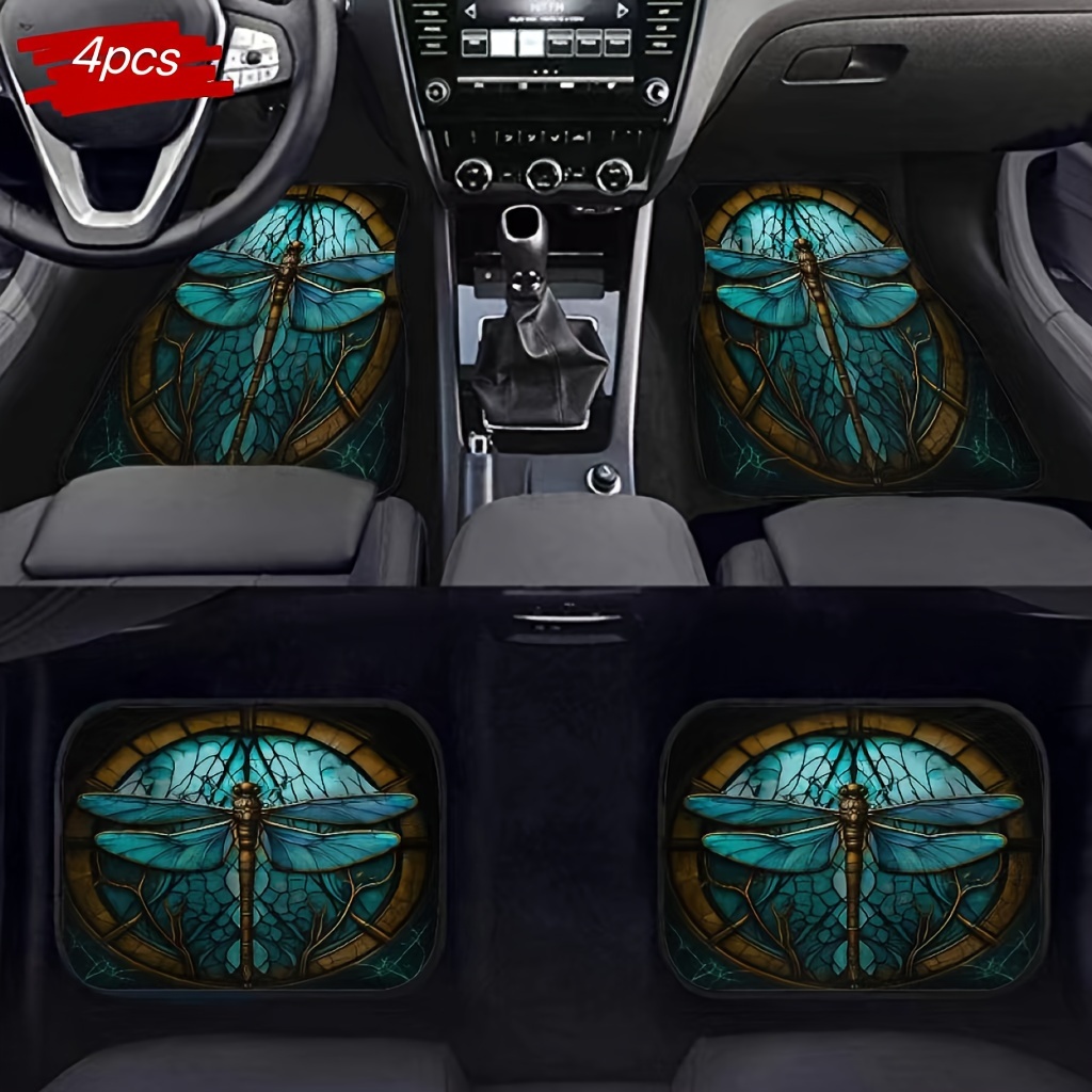 

4pcs Car Floor Mats - Universal Fit Polyester (polyester ) -slip Car For , Suvs - For Men And Women