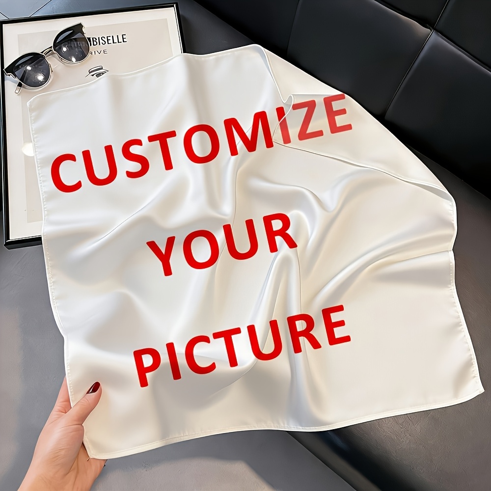 TEMU DIY Foto Bufanda Cuadrada Bufanda Personalizable Multifuncional Pañuelo para la Cabeza Estampado de un , 50 X 50Cm/70 X 70Cm Bufanda para el