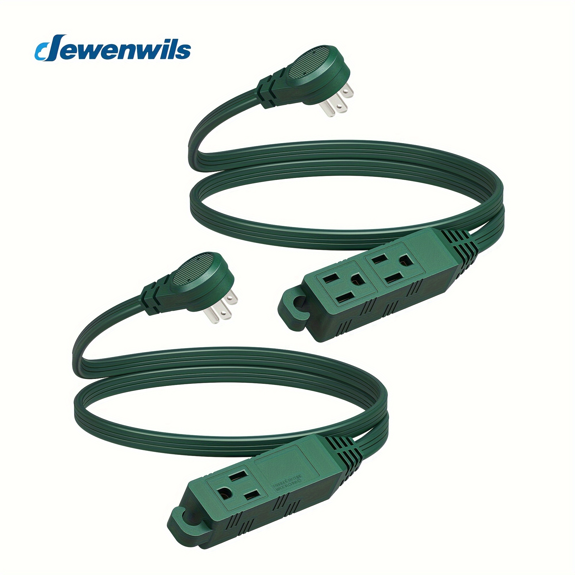 

Dewenwils Flat Extension Cord 3 , 16 Awg, 13a 1625w 125vac (2-pack)