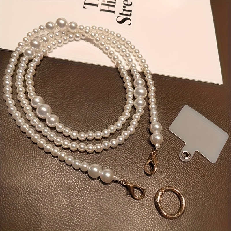 E-shop Neues Design Künstliche Perle Handy Lanyard Crossbody Wind Hand Schultergurt Halsgurt Abnehmbarer Neuer Stil Vielseitig