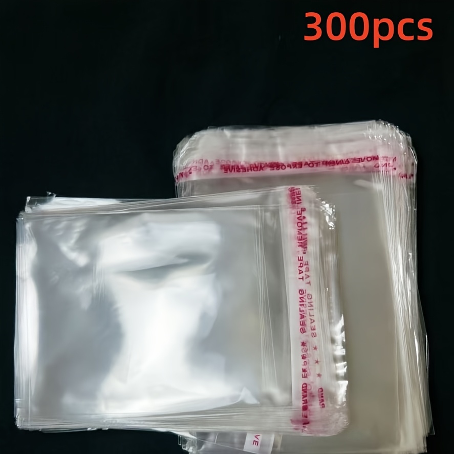 300pcs Transparent Self-sealing Plastic Bags, Food Packaging Bags, Very Suitable For Baking, Biscuits, Bread And Candy Packaging, Durable Pp Material, Easy Packaging, For Bakers And , Packaging Bags.