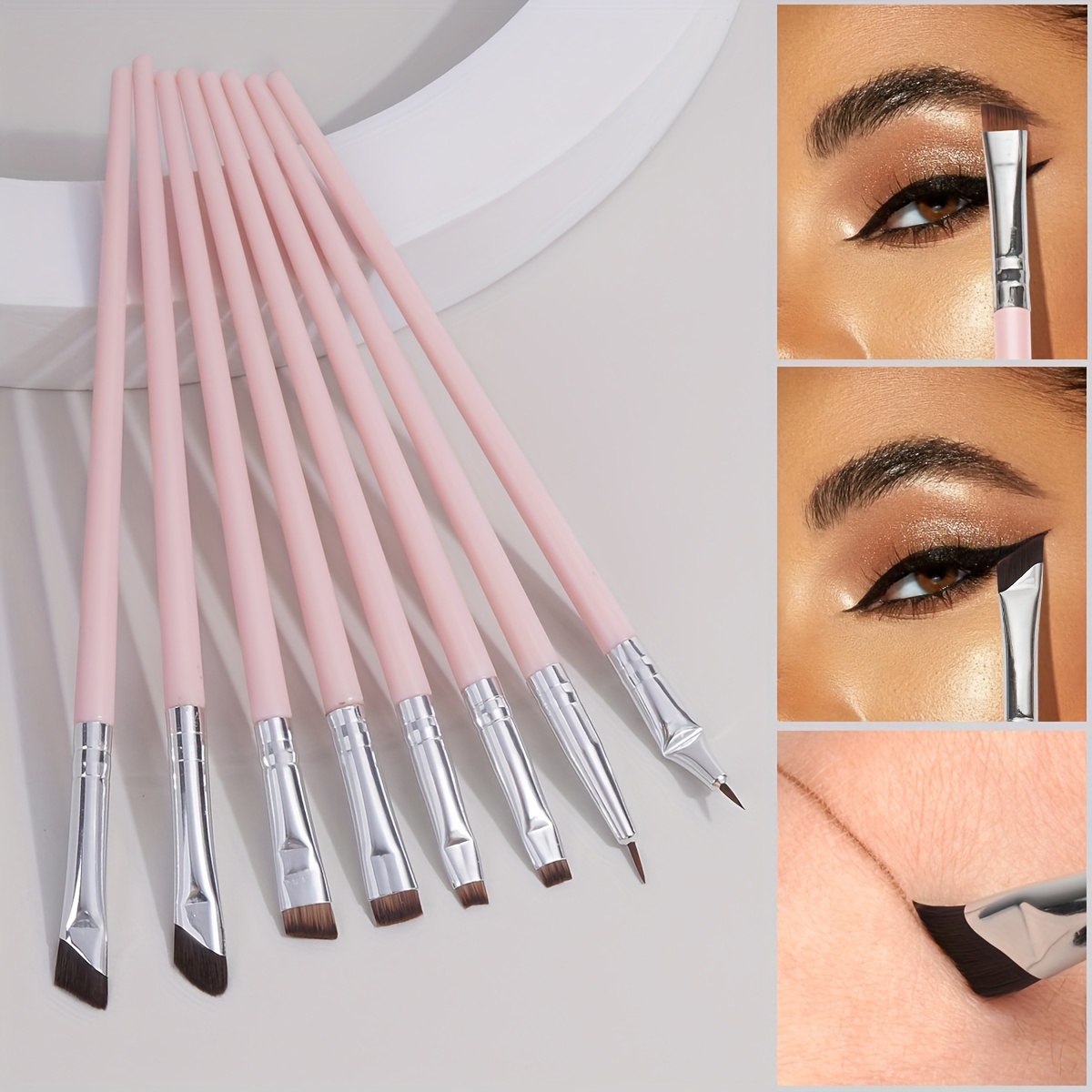 

Eye Makeup Brush Set, 8pcs Professional Mix Eyeshadow Makeup Brushes, Suitable For Concealing, Brow Drawing & Eyeliner, Various Eye Makeup Brushes Are Great For Beginners And Artists