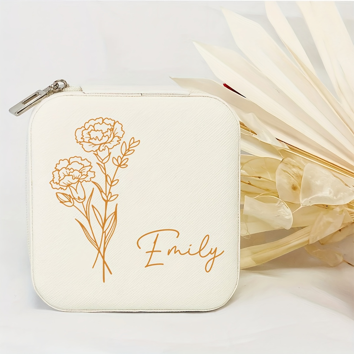 TEMU 1pc Boîte à Bijoux Design , Cadeau d'Anniversaire, Organisateur de Bijoux Portable pour Femmes pour Bagues, et Boucles d'Oreilles, Surface en