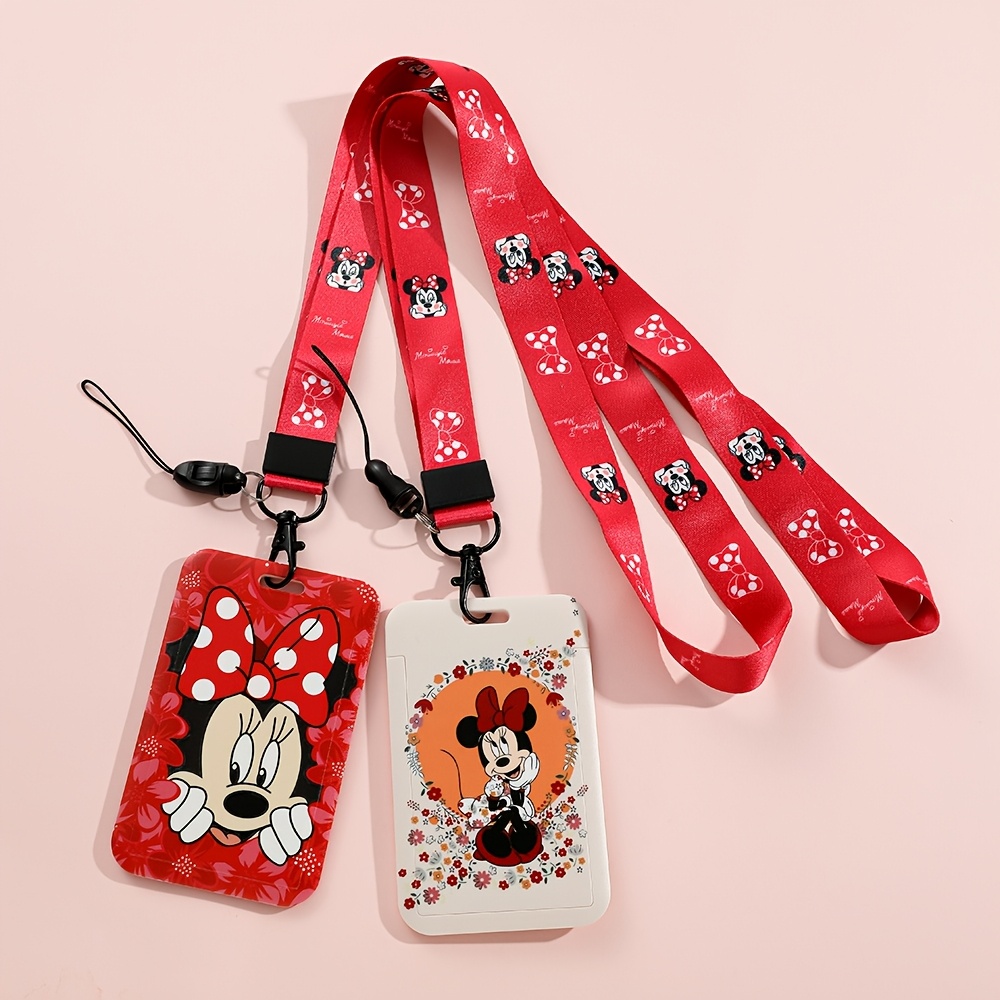 

1pc Porte-Carte PVC de Dessin & Minnie avec Lanière, Porte-clés en Polyester , , avec Sac de Cou pour la Saint-Valentin, Enseignant/Rentrée Scolaire/Jour de des Diplômes