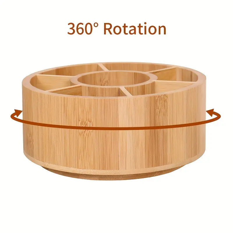 Organizer Da Scrivania In Bambù E ABS - 5 Scomparti Per Penne, Cosmetici E Oggetti Piccoli - Foto 13