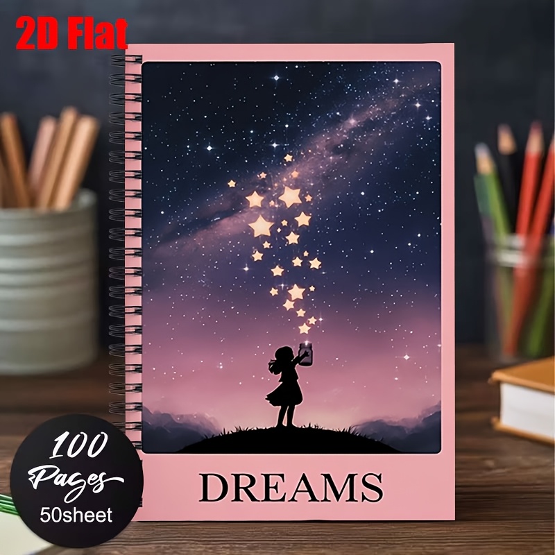 item picture 1 5 spiral notebook with   starry   horizontal line ruled pages compact suitable for   journaling minimalist diary for students boys girls   check in planner