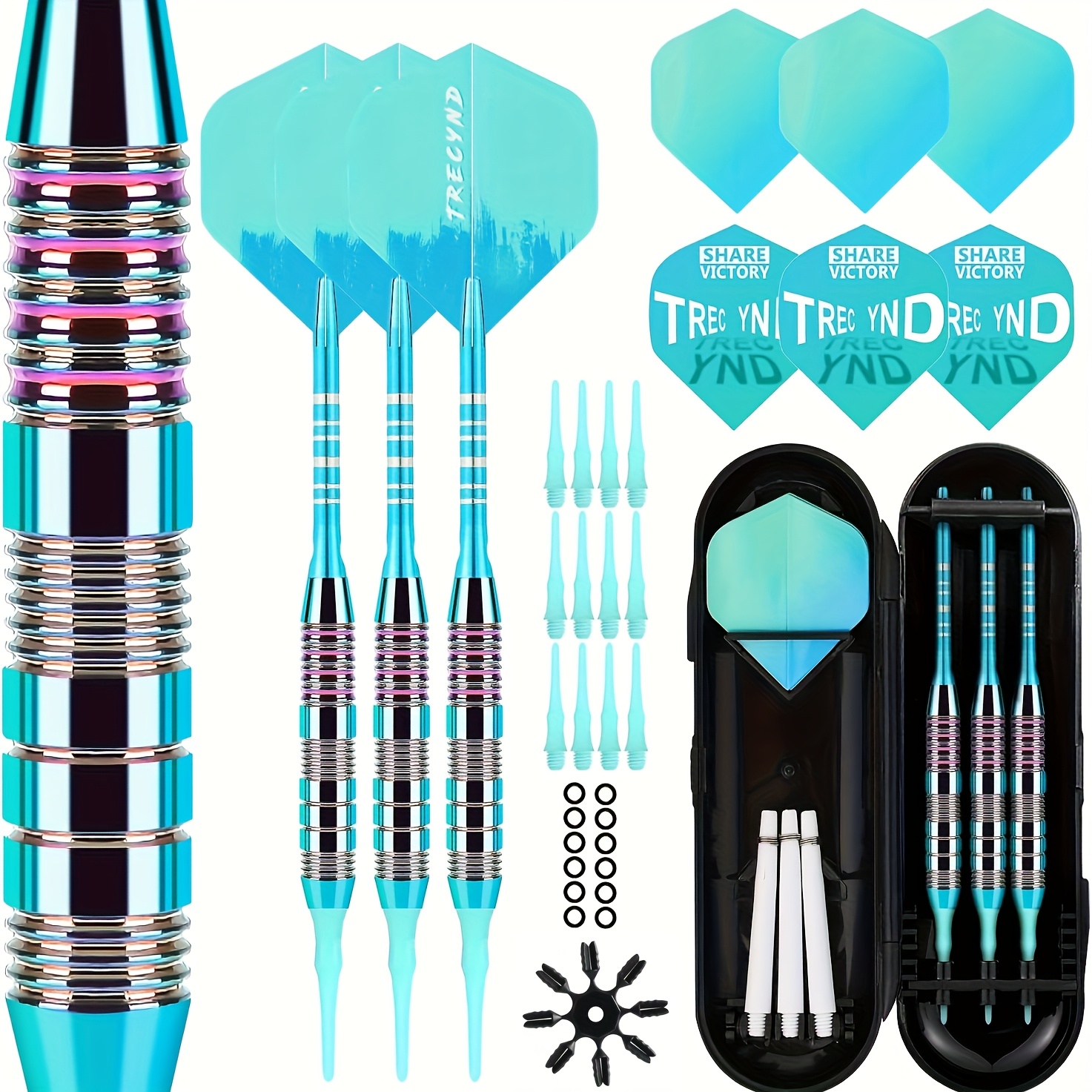 3pcs Professional Darts Set With Extra Flights & Tips + Storage Case