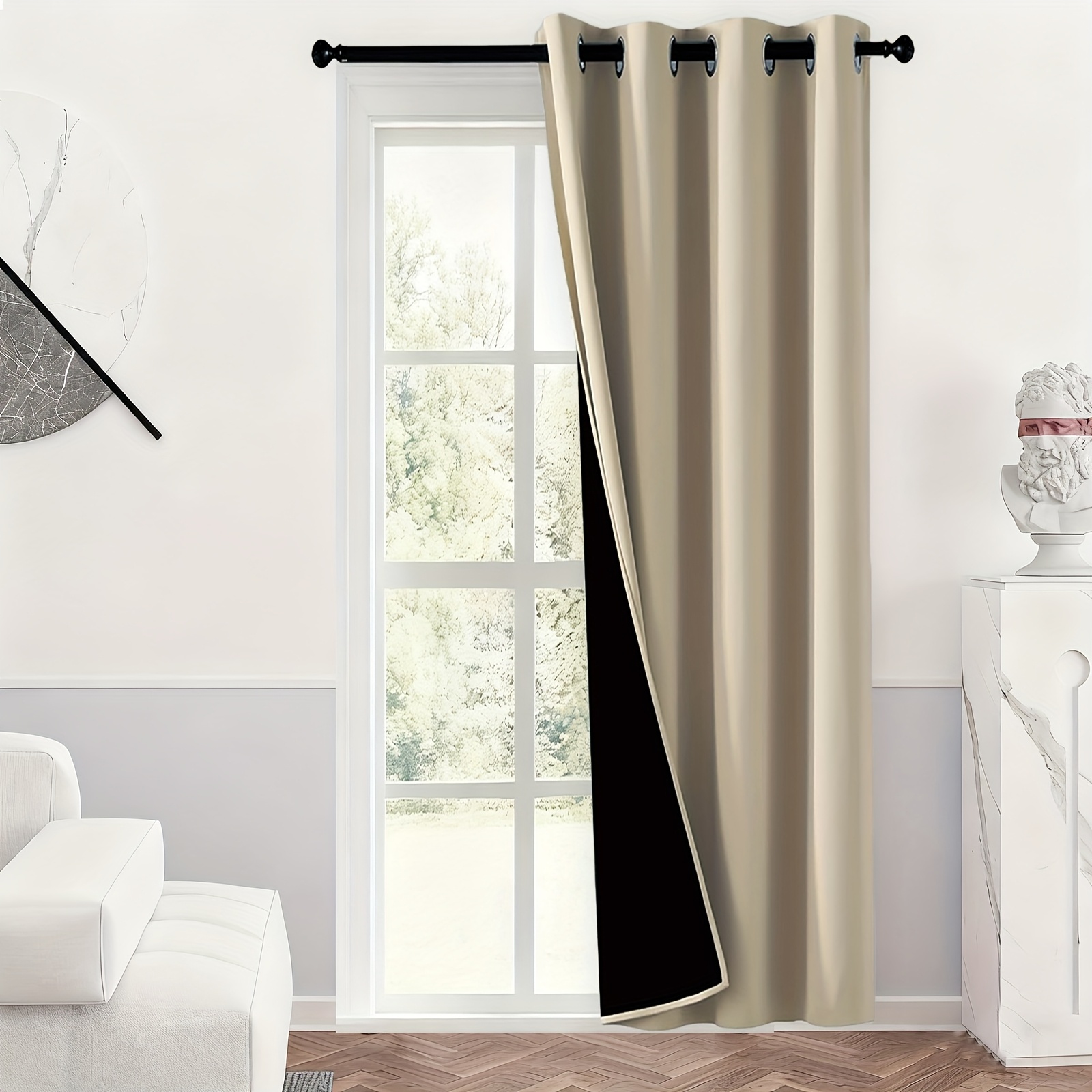 blackout curtains 1 panel each made of polyester fabric offer sun protection and light blocking suitable for bedrooms and living rooms