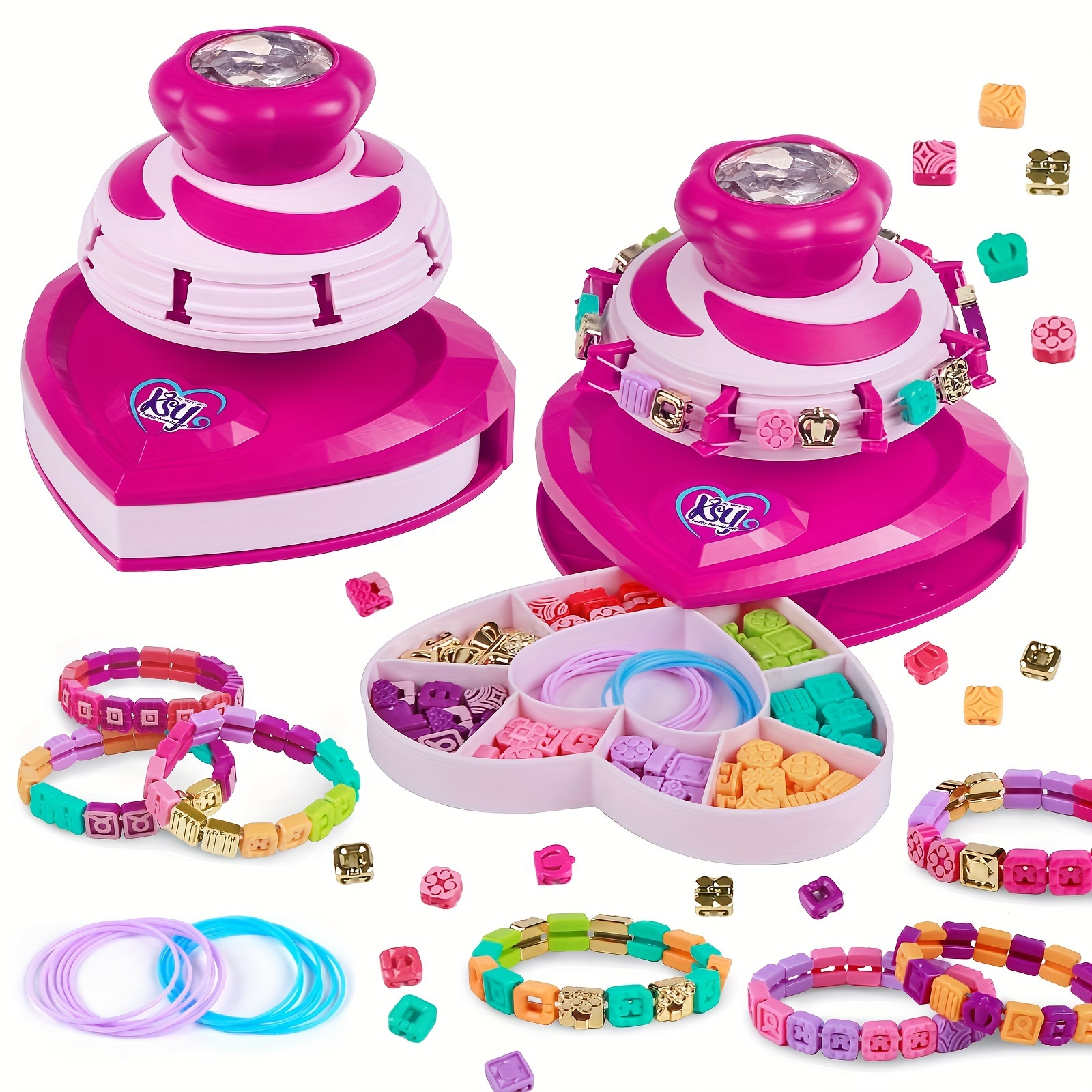 

Jewelry Set For Children Aged 8-12 Years For Making Pearl Bracelets For Girls, Children Bracelet Making Set With 216 Beads, Christmas And Birthday Gifts For 6-to 12-year-olds