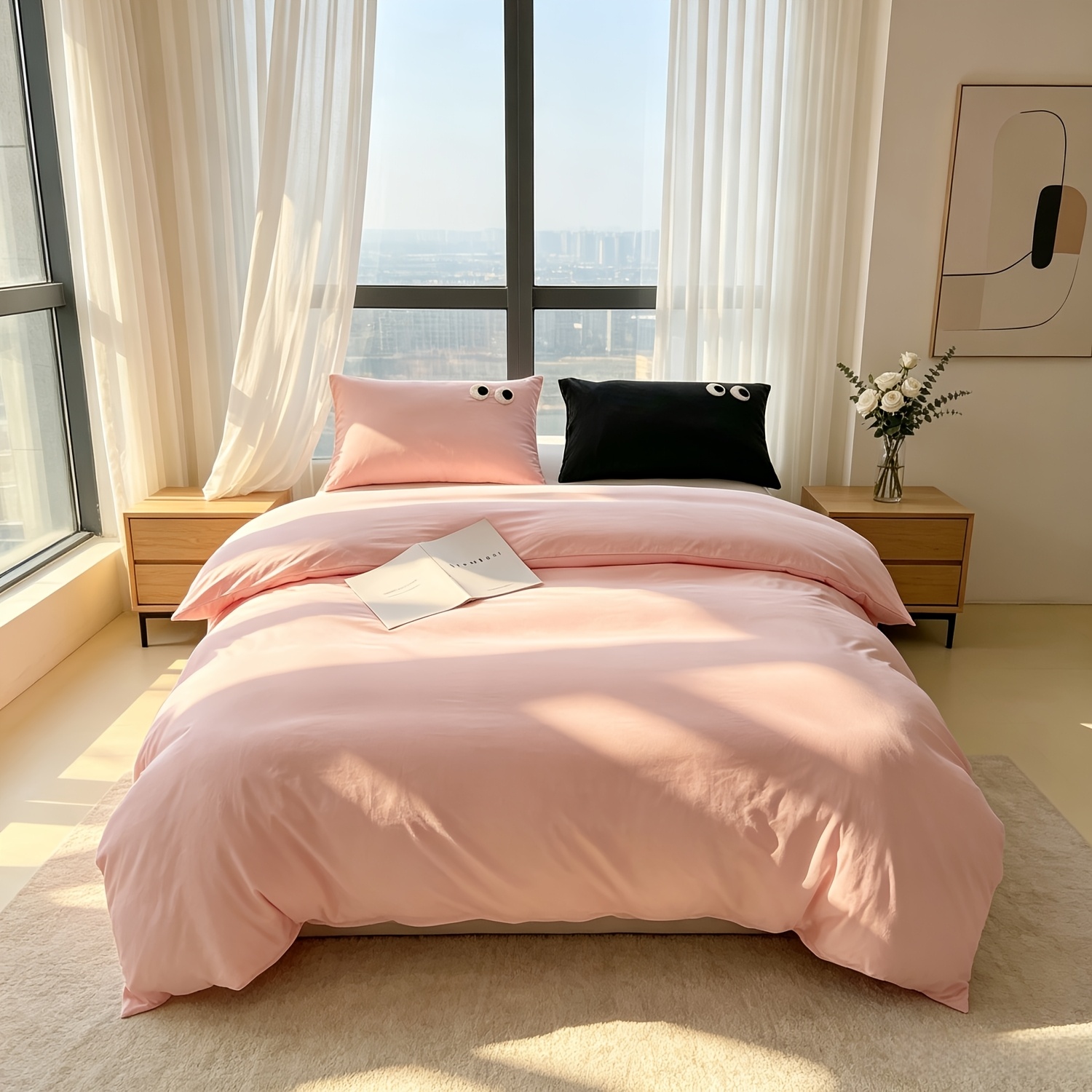 TEMU 3pcs Quilt Cover Set - Cozy And Soft Duvet Cover Bedding - Sleepers Quality Bedding, Bedroom/room Decoration, (1 X Quilt Cover And 2 X