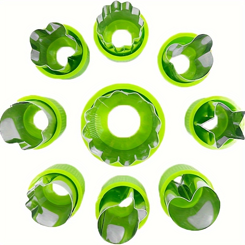 9pcs mini vegetable cutter shapes set stainless steel fruit cookie stamps for   baking pastry molds food decorating tools details 8