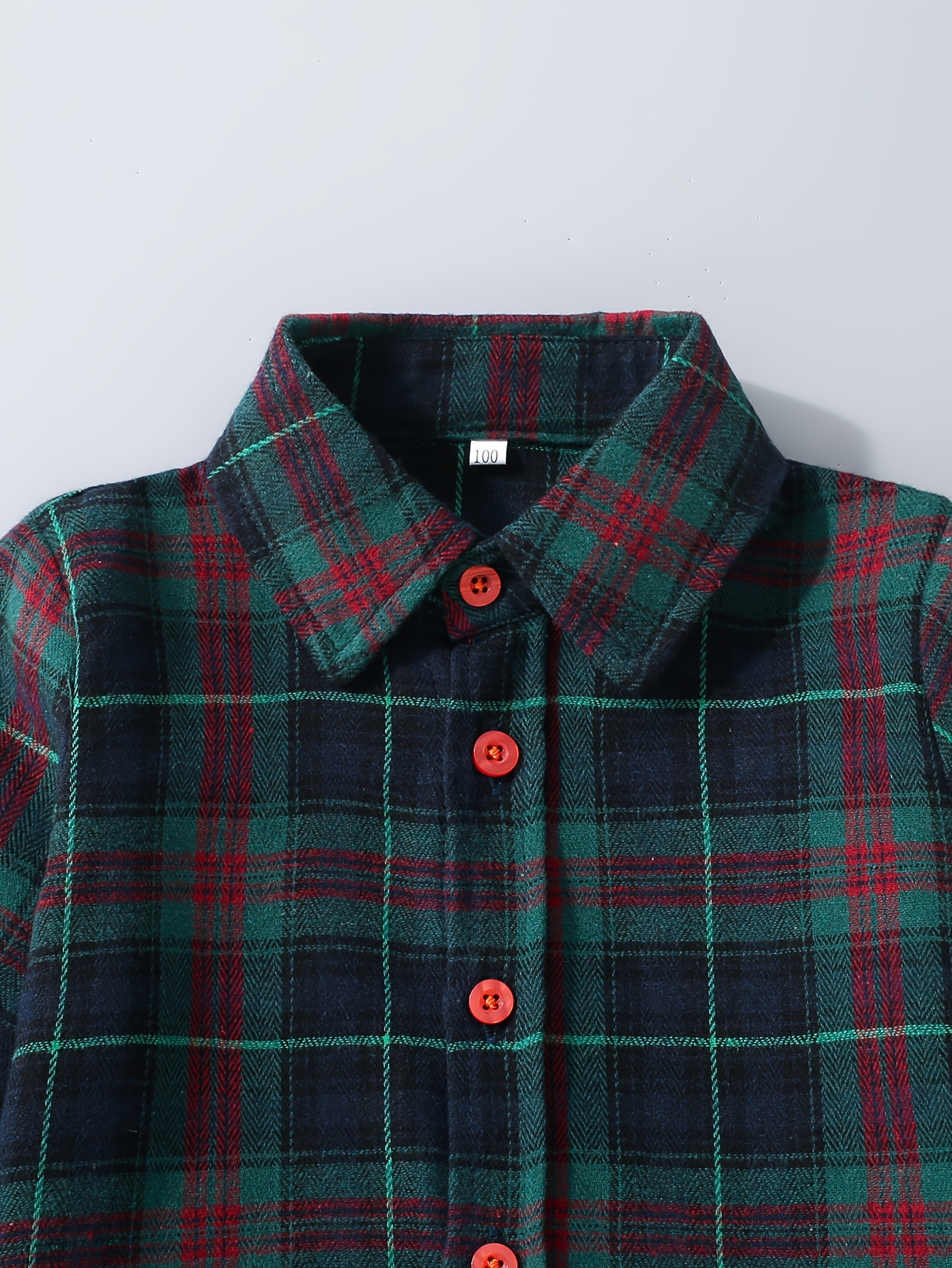 boys long sleeve shirt green black red casual button Temu Nigeria