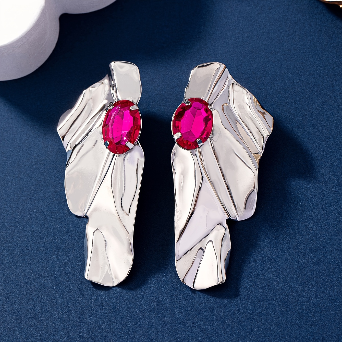 Wave Statement Earrings for Women Iron Drop Dangle Earrings