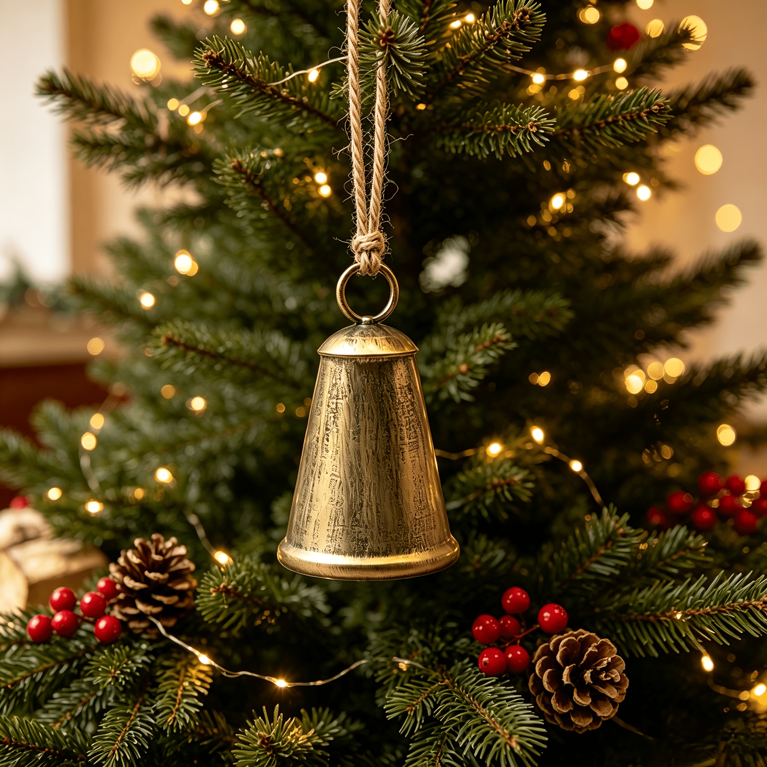 TEMU 1pc Christmas Decoration Bells, Vintage Bells, Diy Metal Christmas Decoration Bells, Door Wreaths And Christmas Tree Decorations - Feminine
