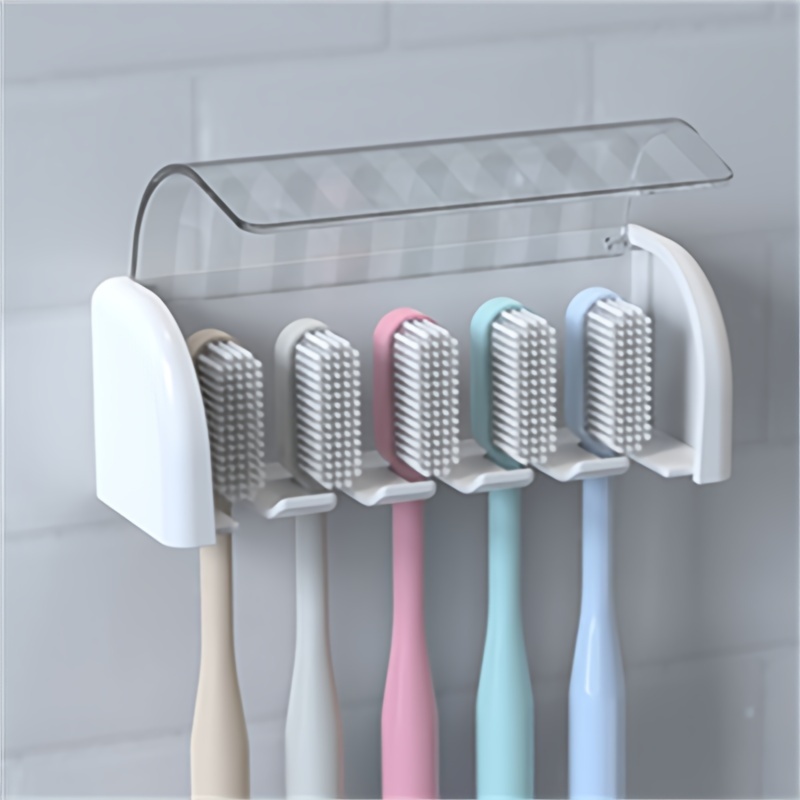 

1pc Punch-free Wall-mounted Toothbrush Holder, Toothpaste Holder, Toothpaste Storage Rack, Bathroom Organizer Accessories