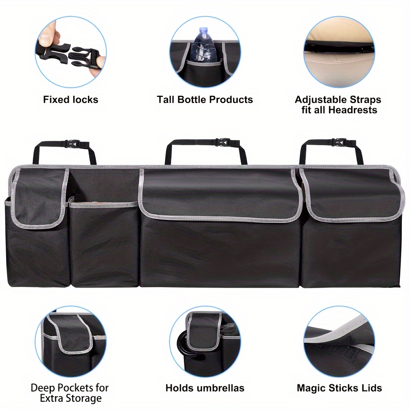 

Suv Trunk Organizer, Hanging Storage For Suv Truck Backfor Seat, Upgraded Storage Bag For Mpv Backfor Seat, Featuring 4 Pockets.