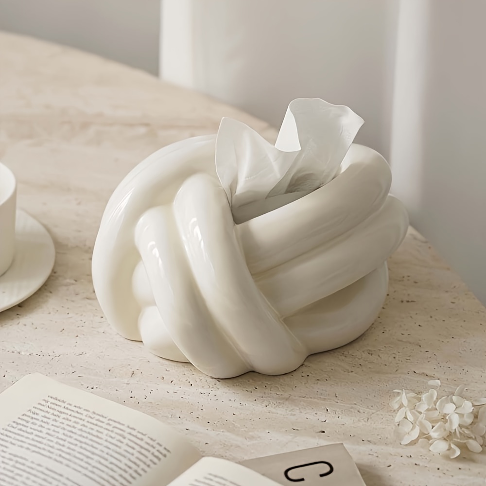 1pc ldq ceramic tissue box holder with       options white for bathroom living room bedroom creative countertop decor durable ceramic tissue dispenser bathroom storage Product details 4