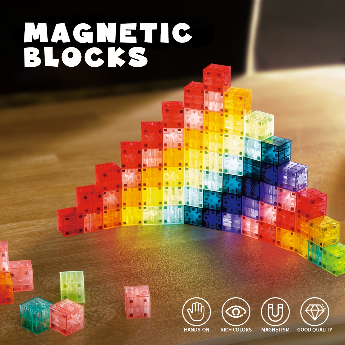 TEMU 54pcs Magnetic Blocks, Magnetic Toys, Toys, Magnetic Cubes Blocks Building, Toddler Building Toys For Kids