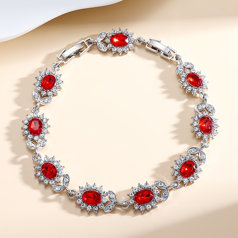 Women's Elegant Sunflower Cubic Zirconia Chain Bracelet