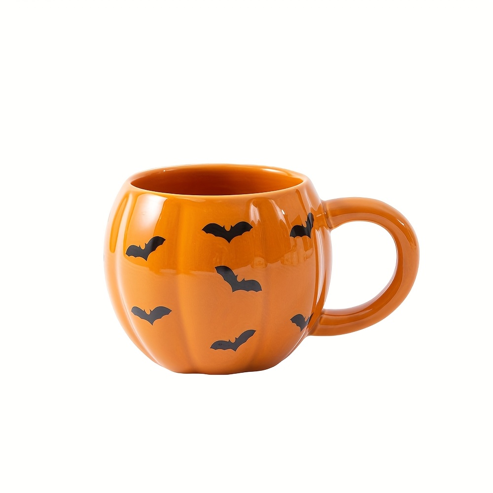 Halloween-Kürbis-Tasse Aus Keramik – Niedliche Kürbisform, Orange, Für Kaffee & Getränke, Spülmaschinengeeignet