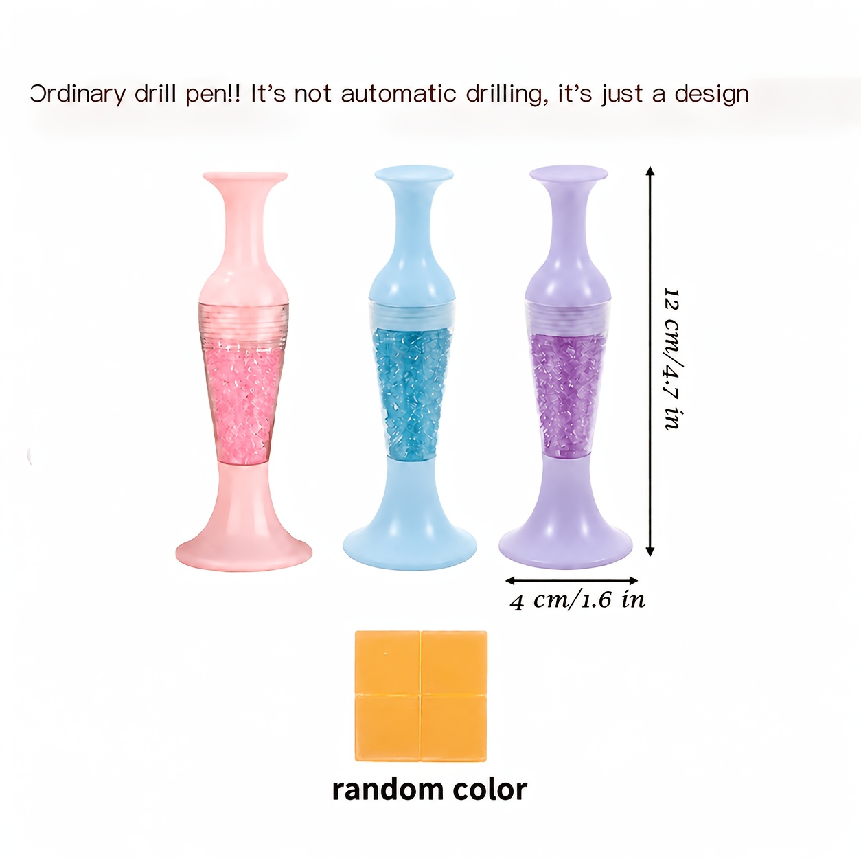 TEMU 3pcs 3-pack 2d Diamond Dot Painting Pens With Tip-suitable For Nail Art, Vase Decoration, Sequin Crafts & Diy Dotting Tools - For, Hobbyists,