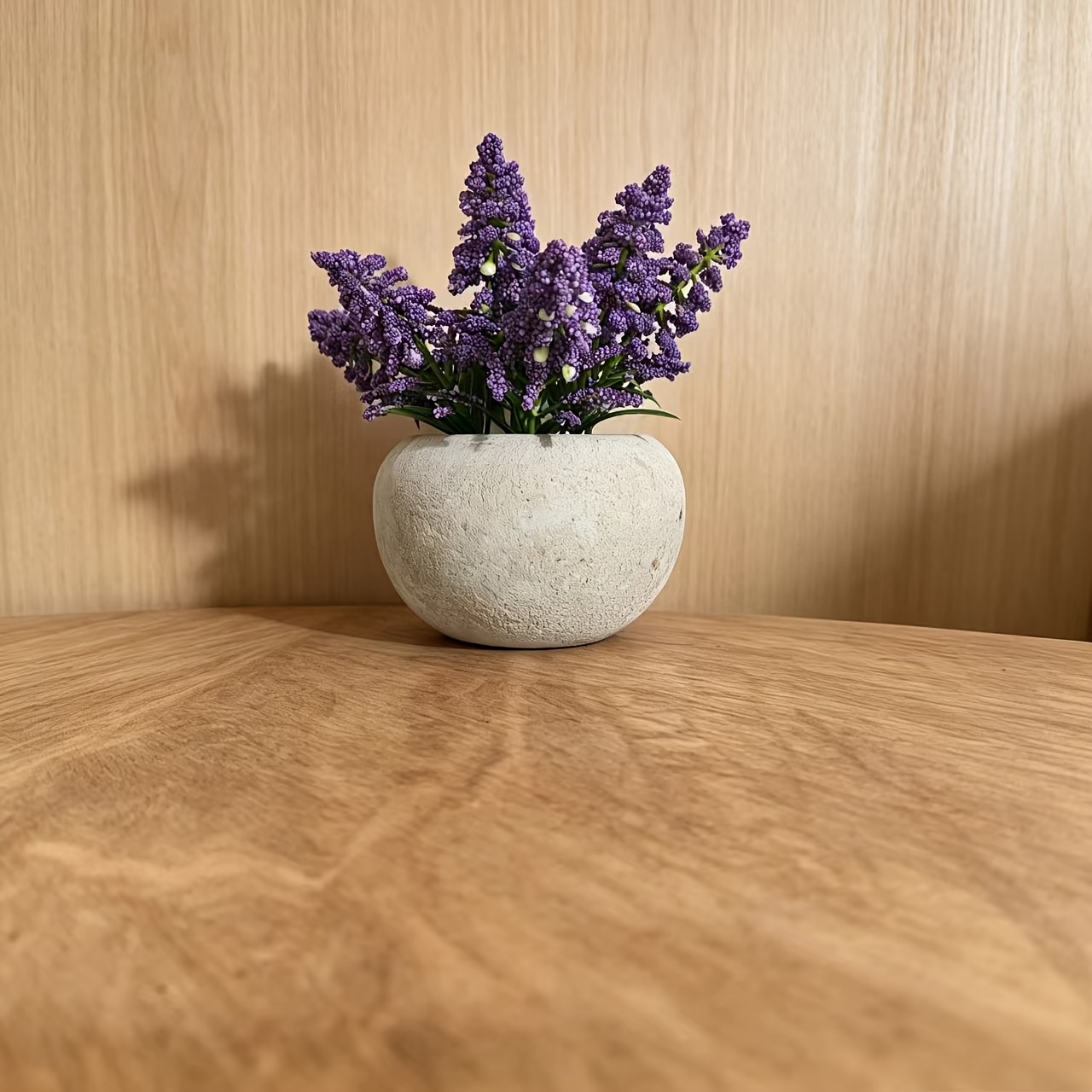 TEMU 1pc Artificial Lavender Potted Plant, Vintage Artificial Flower Ornament, Desktop Decorative Greenery, Instagram-style Home Decor, Office Potted