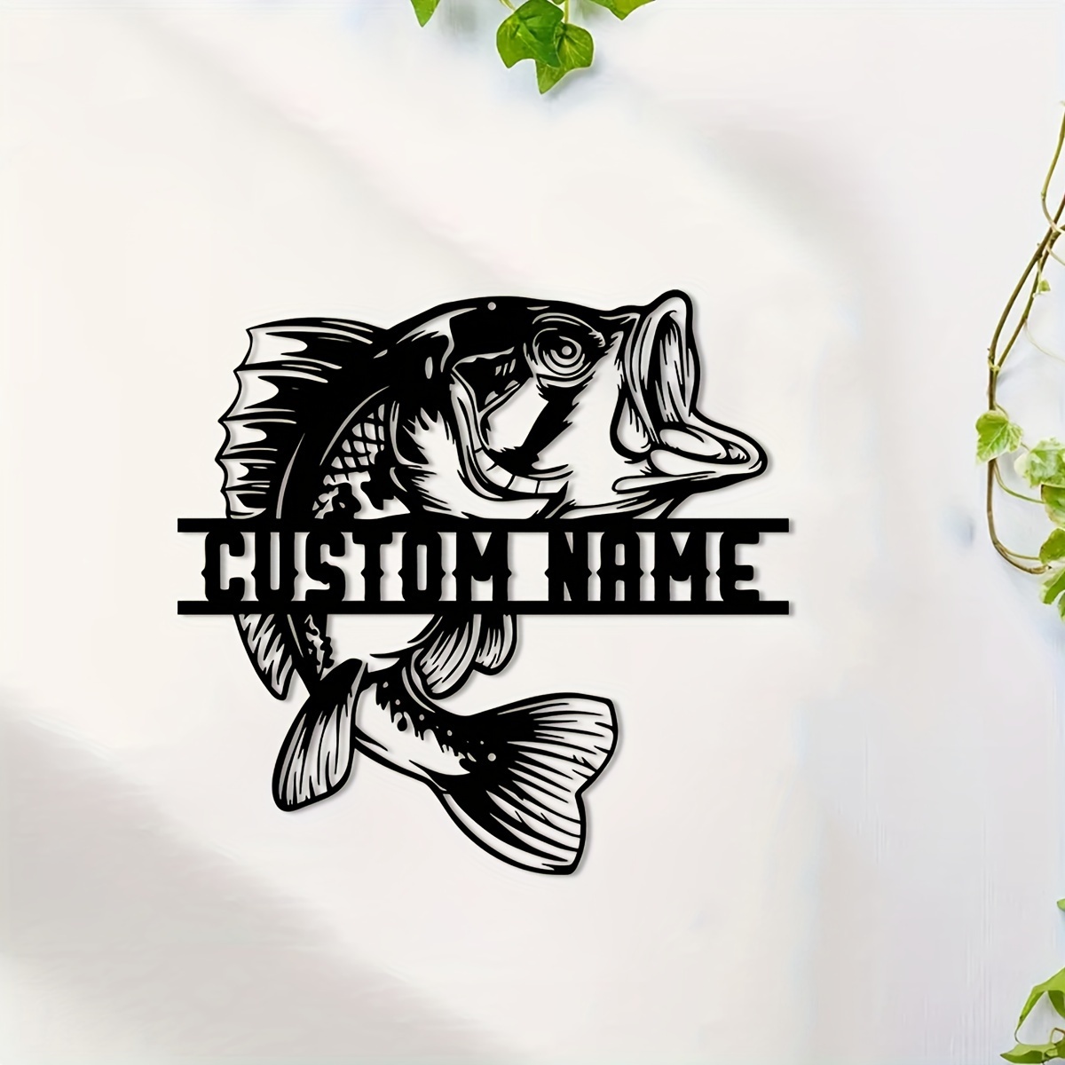 

1pc Custom Fish Wall Art, Personalised Fish Sign, Farmhouse Wall Fish Decoration, Metal Art For Residence Living Room Office Decoration, Custom Name Decor For Porch, Patio, Gifts