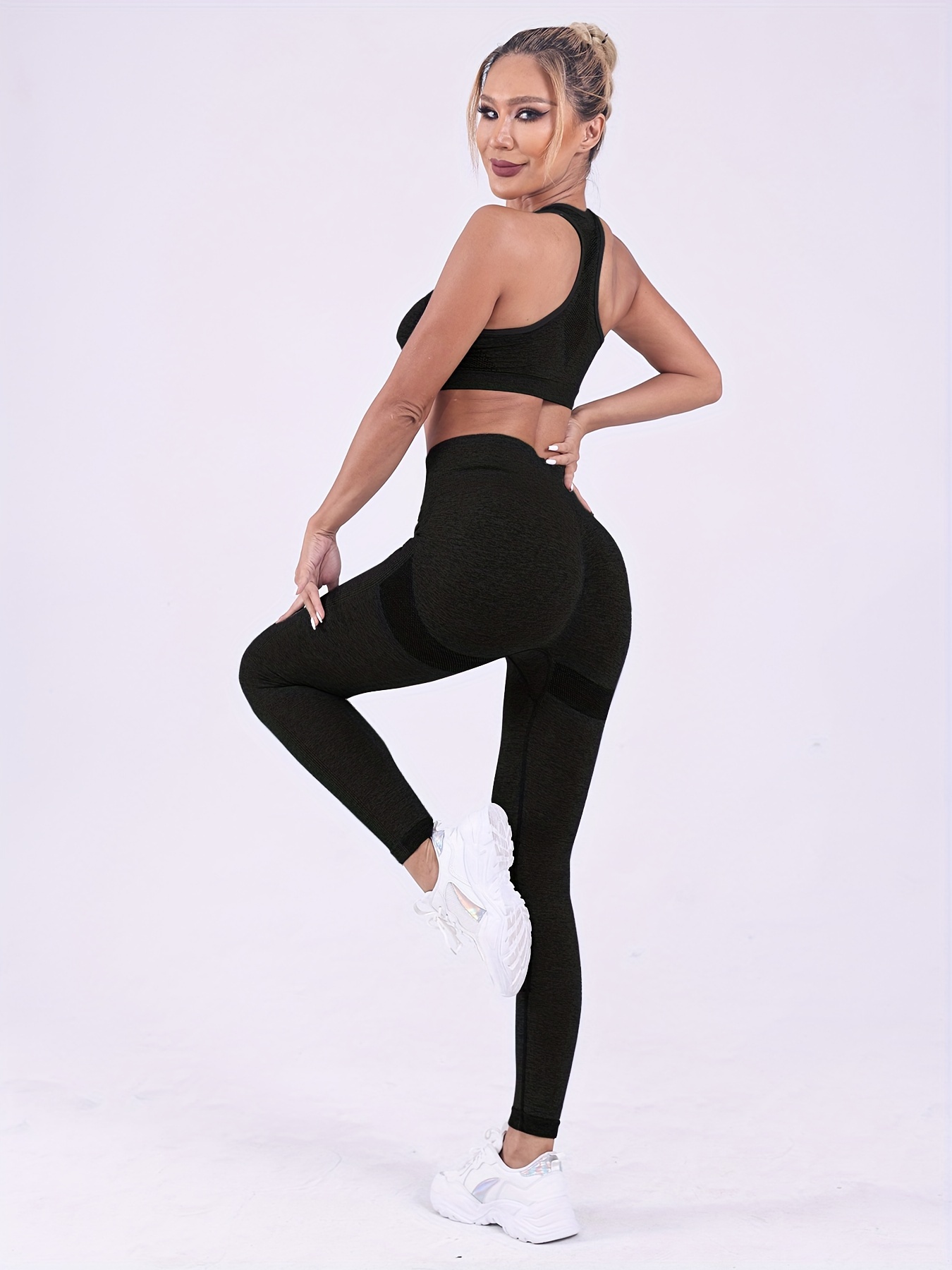 Seamless Leggings High Waist Gym Yoga Lastic Solid Yoga Leggings Gym  Training Joggings Pants Female Gym 