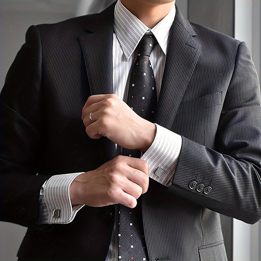 par gemelos clip acero inoxidable accesorios camisa vestir