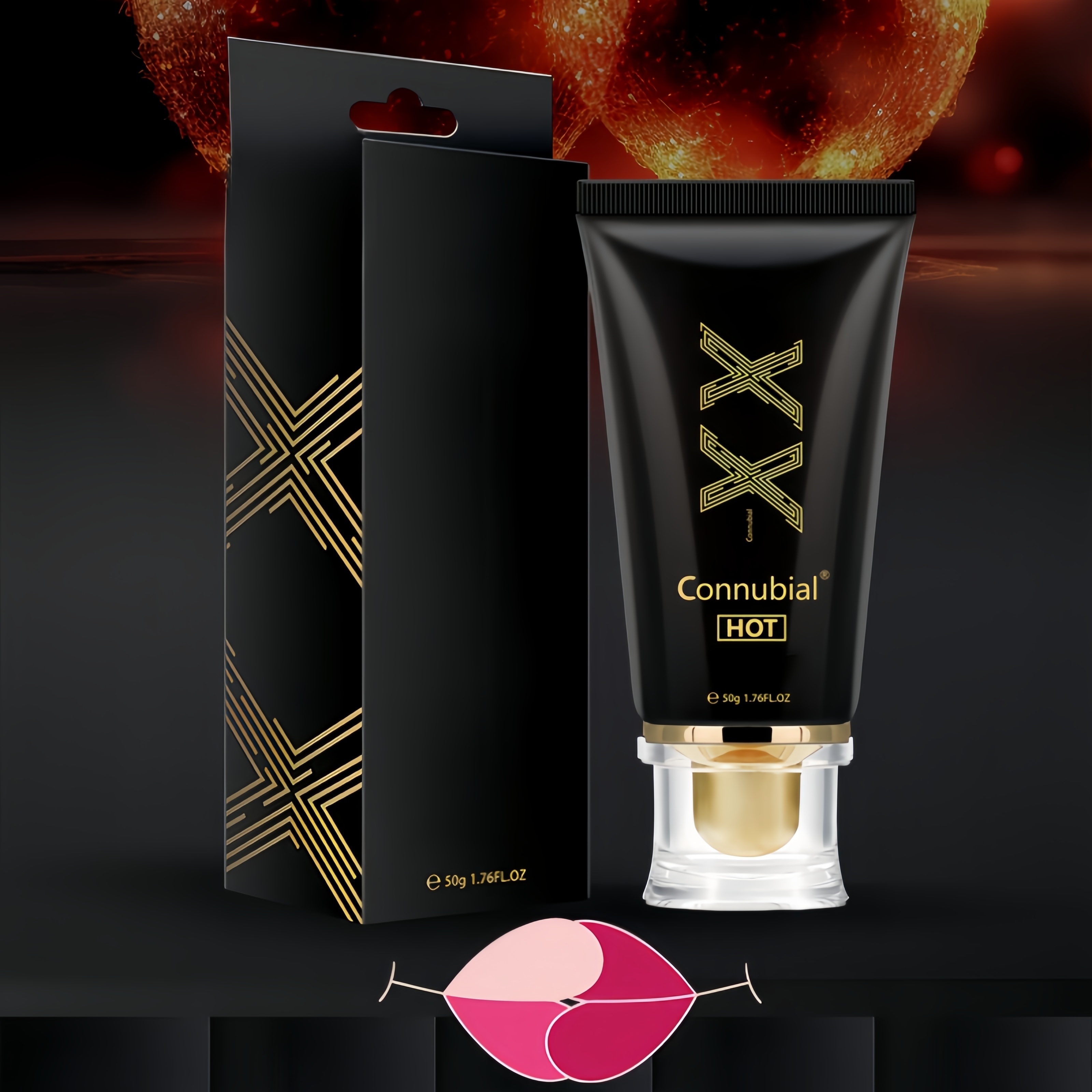 elegant black massage cream tube perfect for wedding bachelorette themed events christmas halloween new year valentines day and more no feathers no electricity required details 1