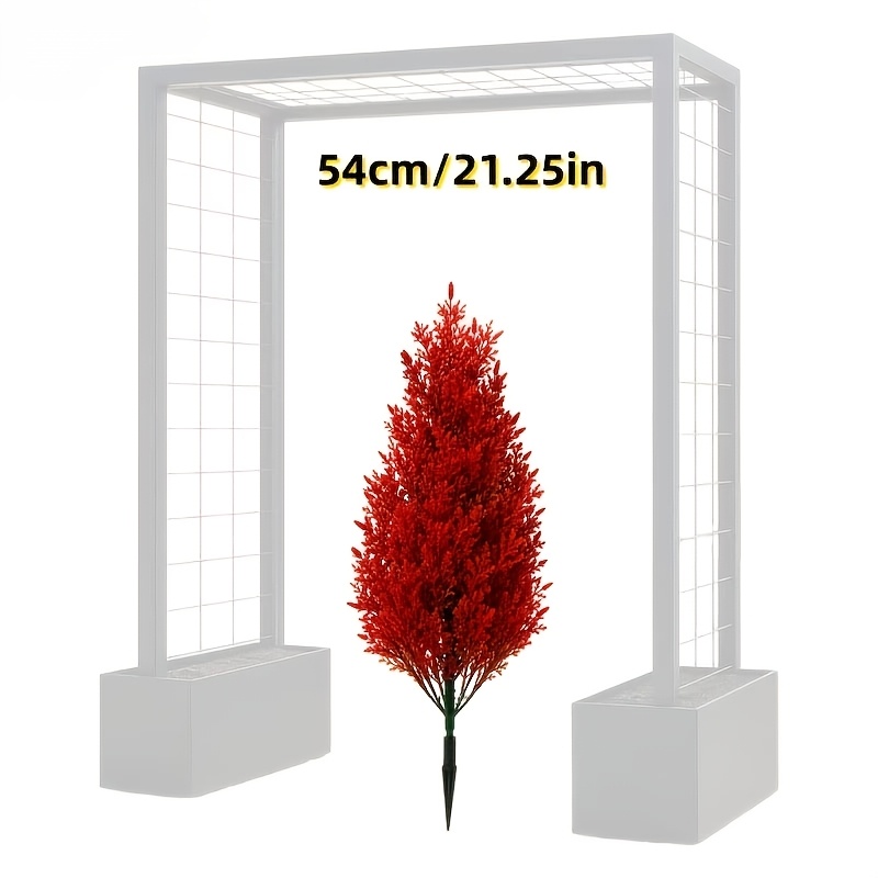 TEMU 1pc Large 20.47in High-quality Artificial Tree With , Red Courtyard Greenery Ornament, Porch Planter Holiday Decoration, Dense Three-dimensional