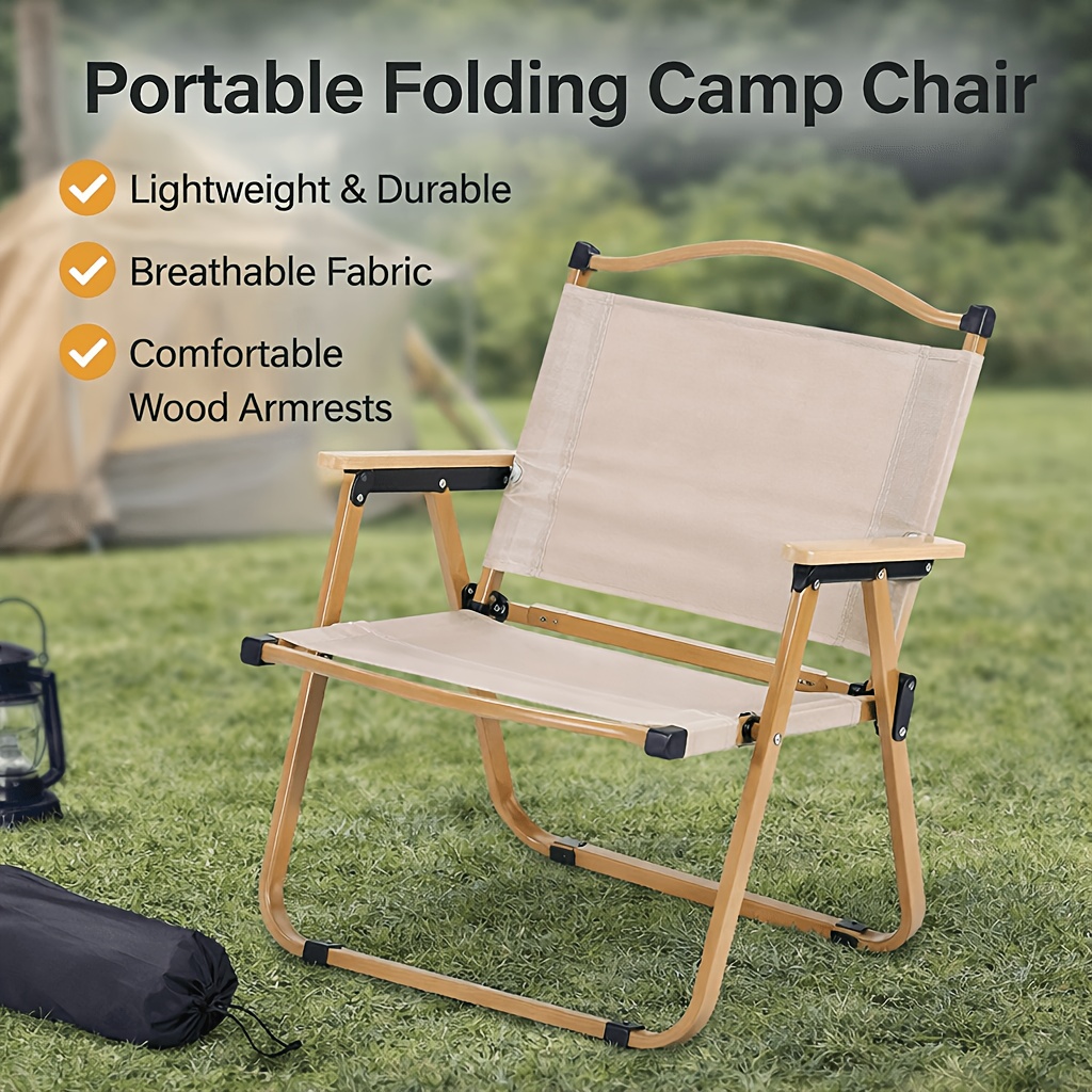 Kermit Chair - Thickened Steel Pipe, Anti-Slip Mat at The Bottom for Stability, 600D Oxford Cloth for Sturdiness And Wear Resistance, Foldable for Easy Carrying, Very Suitable for Camping, Tailgate Parties, Bonfires, Terraces