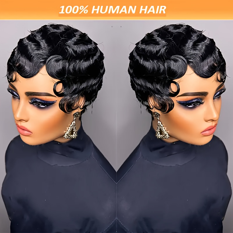 

Wave Wigs: 6-inch Short For Elegant Ladies- Hair, Black, Non-gel, For Role Playing, Music Festivals And All Hair Types