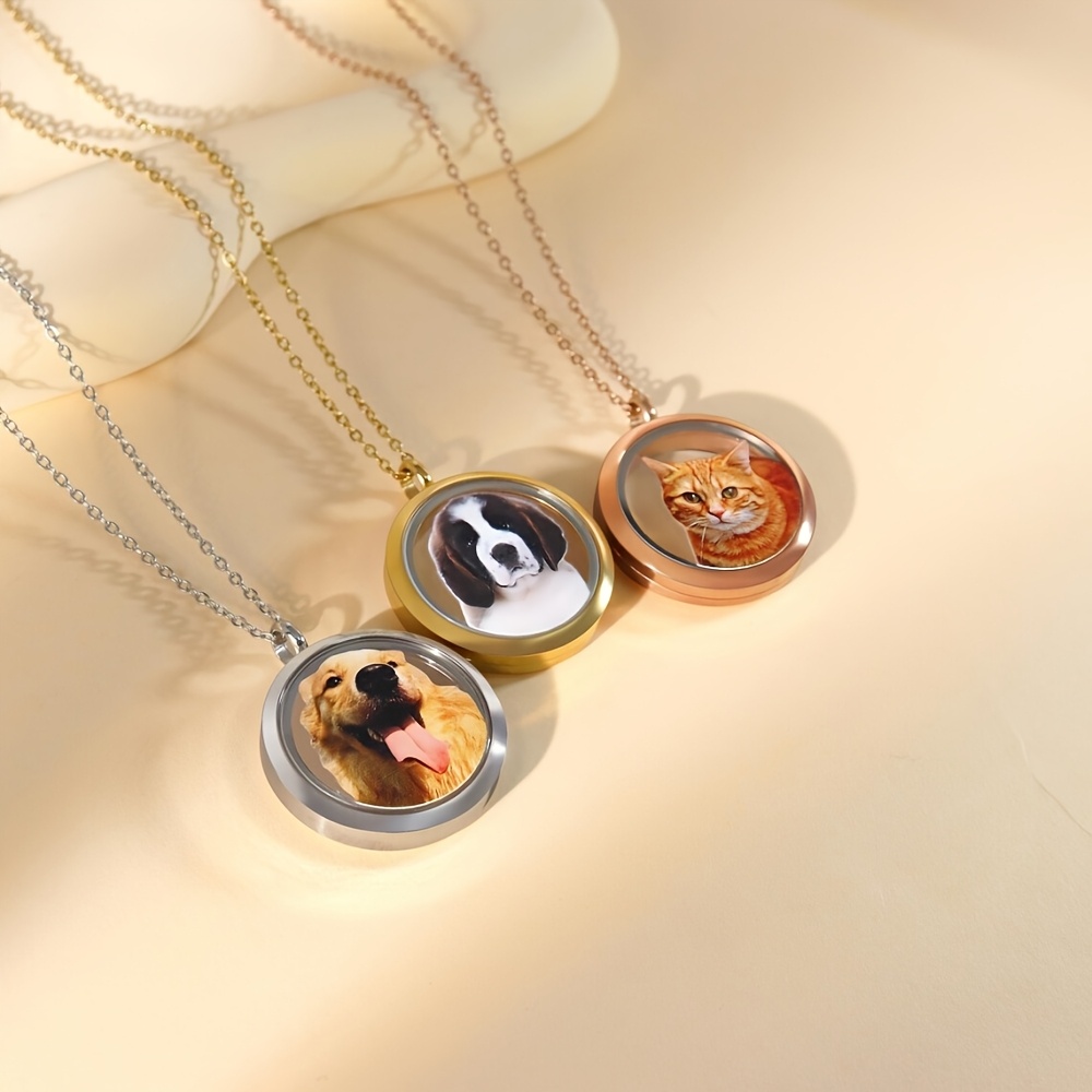Custom Family Photo Glass Locket Necklace, Personalized Keepsake