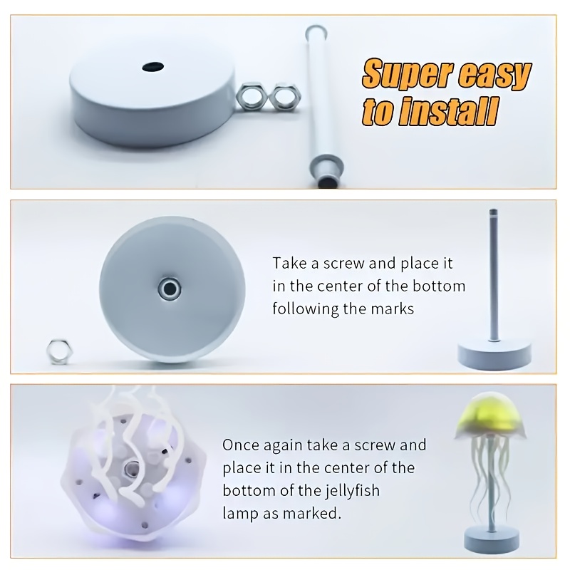 voice-controlled jellyfish lamp with dancing legs - touch sensor, multiple color  , ideal for bedside or table decor, desk decor light | animated jellyfish replica | usb powered lamp, perfect gift, festival decorations, home lighting, modern decor, plastic construction,  ,  , gift ideas Product details 8