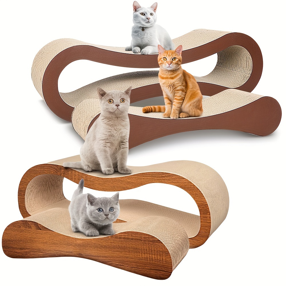 

Fluffydream 2 In 1 Scratcher Lounge Bed - Durable Cardboard, Vertical Scratching Post, Furniture Saver