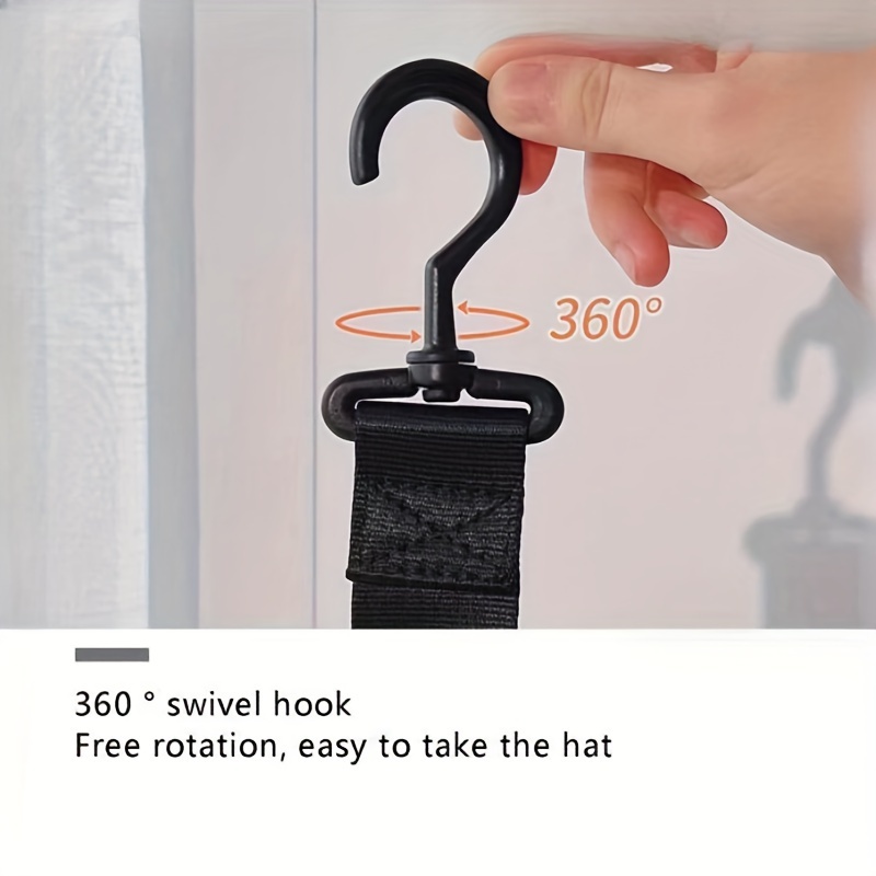 space saving stainless steel hat rack with 8 clips holds 16 baseball caps wall mounted organizer for home dorm details 3