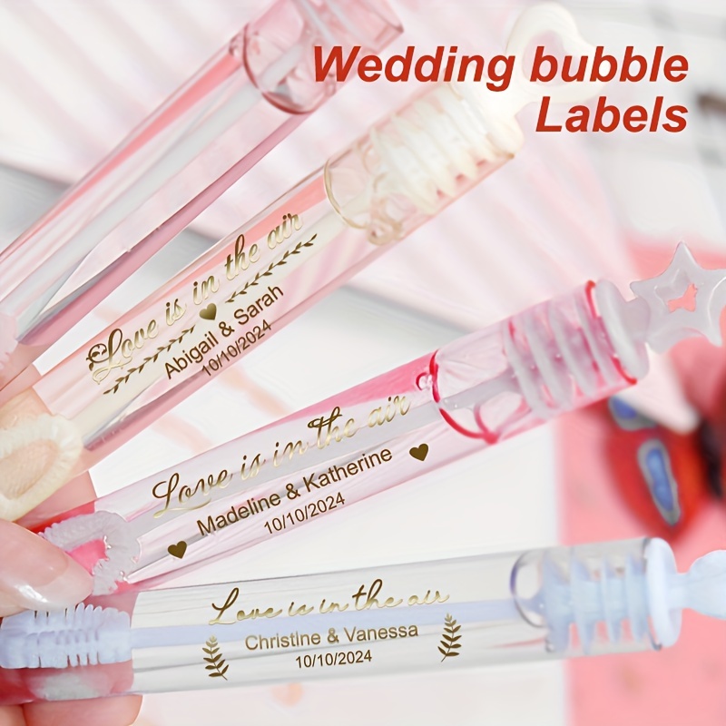 

Personalized Bubble Tube Stickers For Weddings - Customizable, Luxurious Favors To Your & Theme, 0.78x1.97in