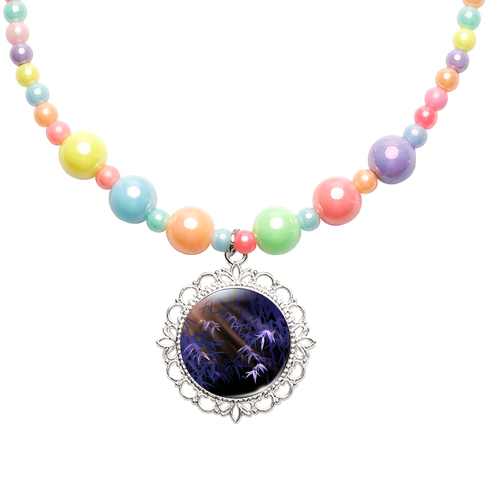 2pcs Cute Women's Necklace and Bracelet Set, Random Colors