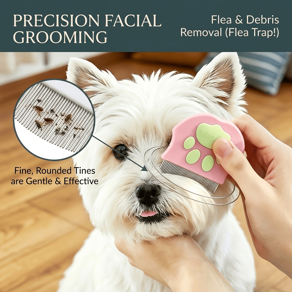 pet facial comb small face comb   rabbit wide tooth comb needle comb round head curved comb flea tail cleaning comb