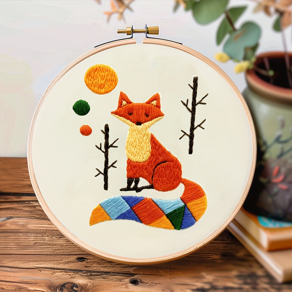 

1pc Embroidery Kit, 7.9x7.9 Inches Pattern, Diy Handcrafted Needlework Set For Adults Beginners, Includes Fabric, Instructions, Hoop & Thread, Perfect Gift For , Home Office Artwork