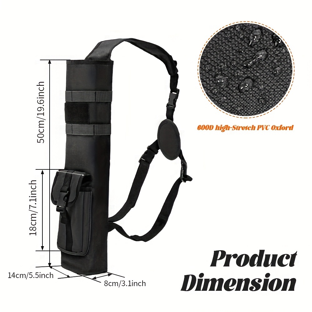 Pskook Archery Lightweight Back Arrow Quiver Dual Use Foldable Compact Hip Arrows Bag with Molle System Pocket Hanged for Target