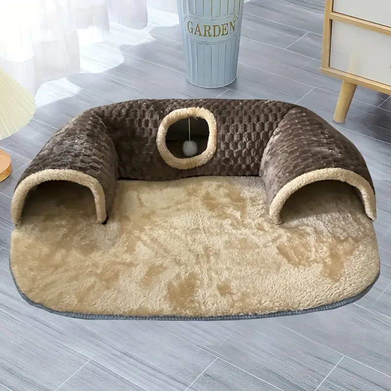 2 in 1 cozy cat play bed non slip pet house with soft polyester fiber fill Product details 1