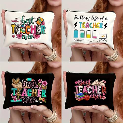 1pc an teacher makeup bag teacher thank you gift teacher makeup bag gift cosmetics storage bag portable toiletry storage bag travel makeup bag travel vacation camping and outdoor use